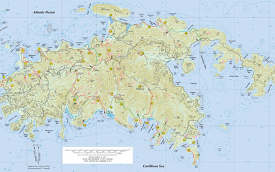 Trail Bandit Hiking Map of St John