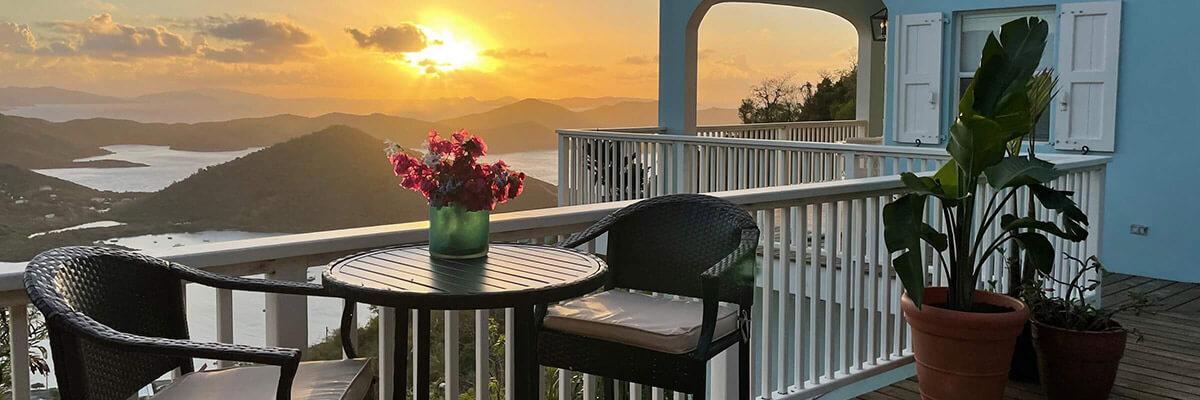 Sunset over Coral Bay from the Villa